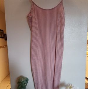Pink pin strip stretch fit Large